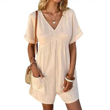 Load image into Gallery viewer, Summer Romper Casual Short Sleeve V Neck Short Jumpsuits