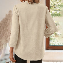 Load image into Gallery viewer, Womens Casual Summer Shirts Notch V Neck Blouses