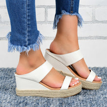 Load image into Gallery viewer, Wedge Heel Slippers Casual Sandals Hemp High Wedge Heel Shoes