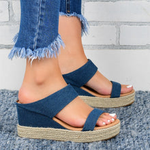 Load image into Gallery viewer, Wedge Heel Slippers Casual Sandals Hemp High Wedge Heel Shoes