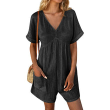 Load image into Gallery viewer, Summer Romper Casual Short Sleeve V Neck Short Jumpsuits