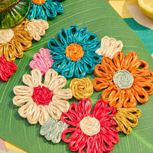 Load image into Gallery viewer, Fleur Woven Abaca Trivets, Set of 2