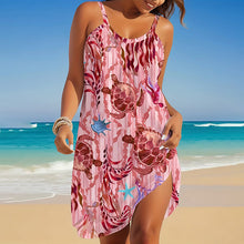 Load image into Gallery viewer, Women&#39;s Round Neck Sleeveless Sea Turtle Print Bohemian Beach Dress