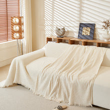 Load image into Gallery viewer, Textured Throw Blanket with 3D Dobby Weave, Minimalist Furniture Protector for Couch