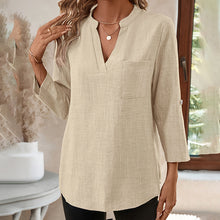 Load image into Gallery viewer, Womens Casual Summer Shirts Notch V Neck Blouses
