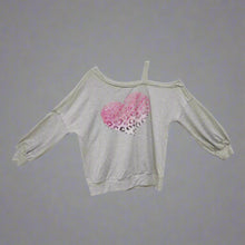 Load image into Gallery viewer, Ladies&#39; Off Shoulder Long Sleeved Printed Love Hoodie