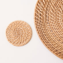 Load image into Gallery viewer, Laguna Woven Rattan Coasters, Set of 2