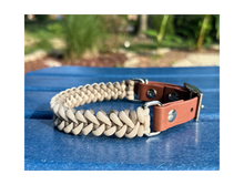 Load image into Gallery viewer, Fishtail Hand Braided Dog Collar in Tan &amp; Cream