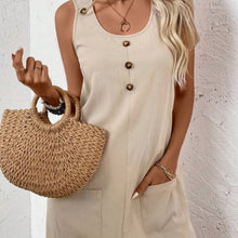 Load image into Gallery viewer, Women’s Solid‑Color Sleeveless A‑Line Dress