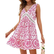 Load image into Gallery viewer, Boho V-Neck Sleeveless Summer Beach Dress