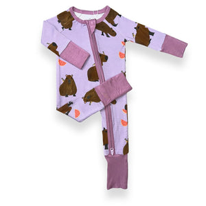Capybara Baby Zip Pajamas