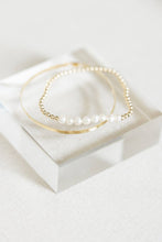 Load image into Gallery viewer, 3mm fresh water pearl bar bracelet