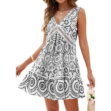 Load image into Gallery viewer, Boho V-Neck Sleeveless Summer Beach Dress