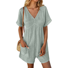Load image into Gallery viewer, Summer Romper Casual Short Sleeve V Neck Short Jumpsuits