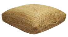Load image into Gallery viewer, Natural Brown Jute Square Pouf, Hand Braided boho Pouf Ottoman Footstool, Side table, Floor Pillow, Foot Rest, Living Room, Bedroom | JP4