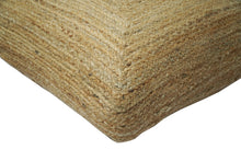 Load image into Gallery viewer, Natural Brown Jute Square Pouf, Hand Braided boho Pouf Ottoman Footstool, Side table, Floor Pillow, Foot Rest, Living Room, Bedroom | JP4