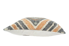 Load image into Gallery viewer, Hand Woven Boho Rust and Charcoal Jute and Wool Tribal Accent  Pillow, Cushion | PL11