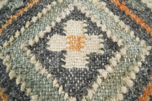 Load image into Gallery viewer, Hand Woven Boho Rust and Charcoal Jute and Wool Tribal Accent  Pillow, Cushion | PL11