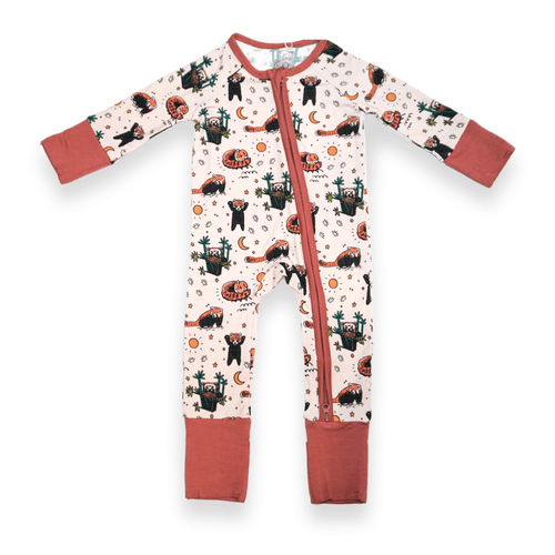 Red Panda Baby Zip Pajamas