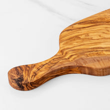 Load image into Gallery viewer, Handmade Olive Wood Cutting Board with Handle – Rectangular