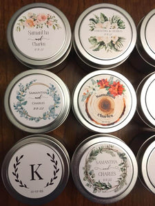 Wedding Favors Personalized Candles - Kinsey's Candles