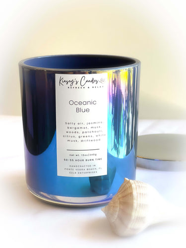 Oceanic Blue Luxury Candle - Kinsey's Candles